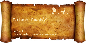 Maloch Amadé névjegykártya